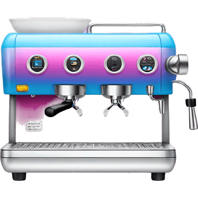 Pink and blue gradient hue espresso machine emoji