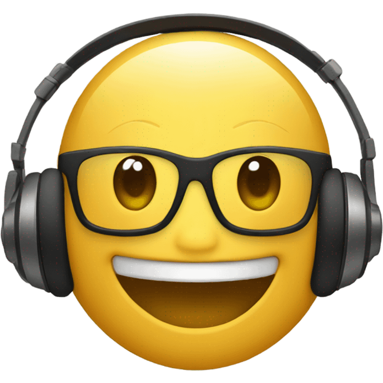 circle smile with headphones  emoji