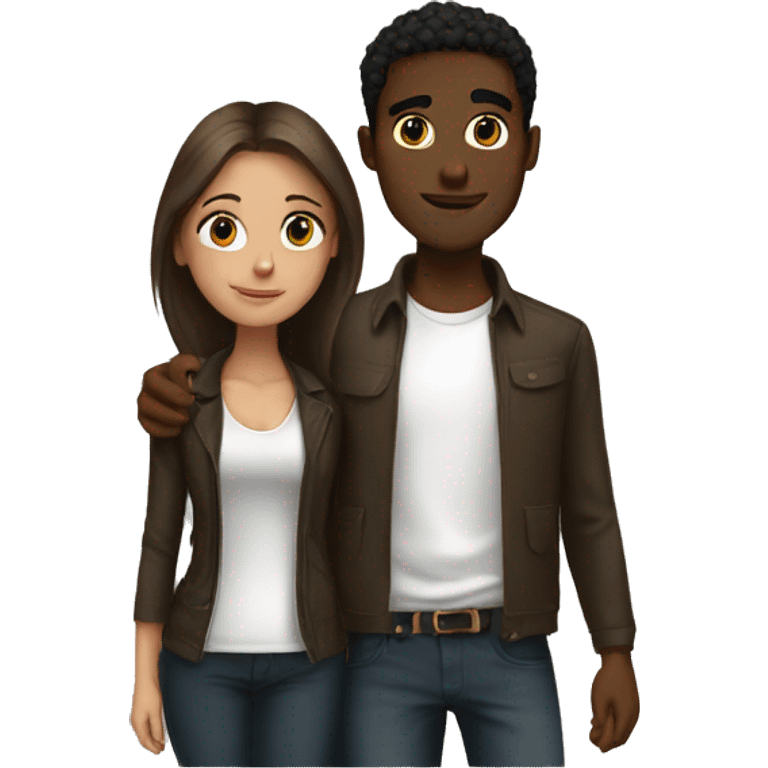 Tall Brown bf with short white gf emoji