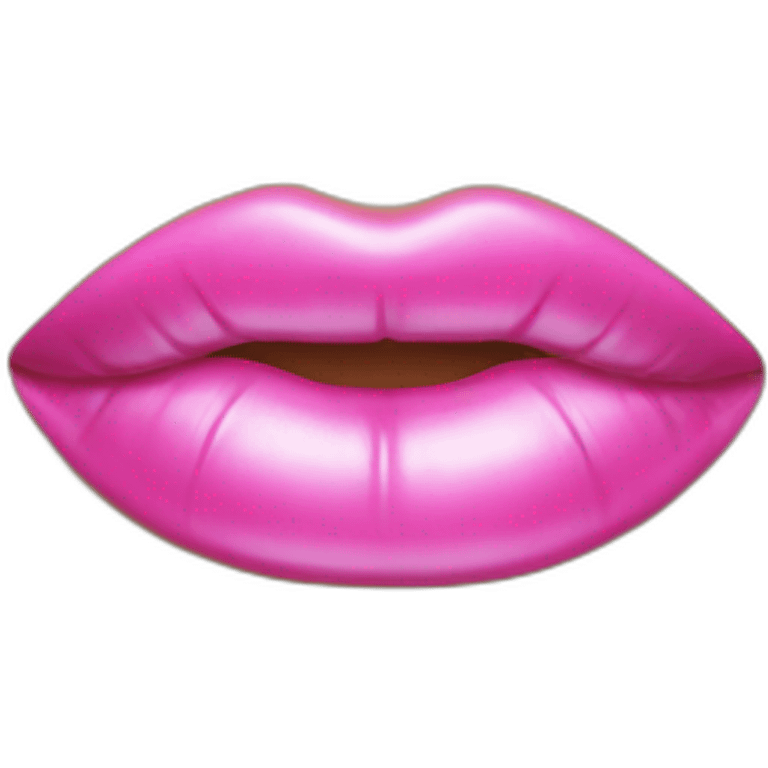 big glossy juicy pink lips emoji