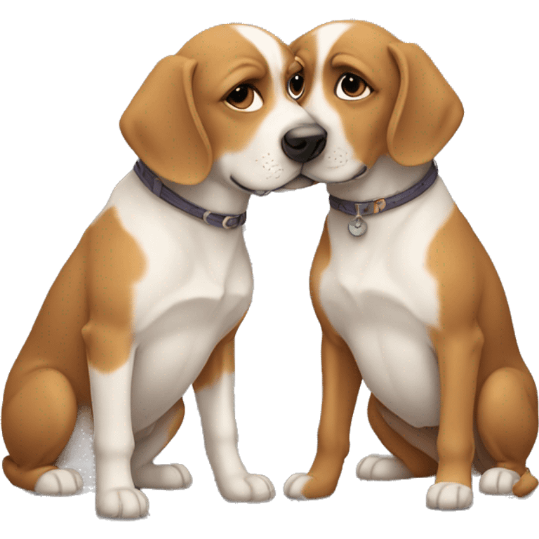 Two dogs kissing each other emoji