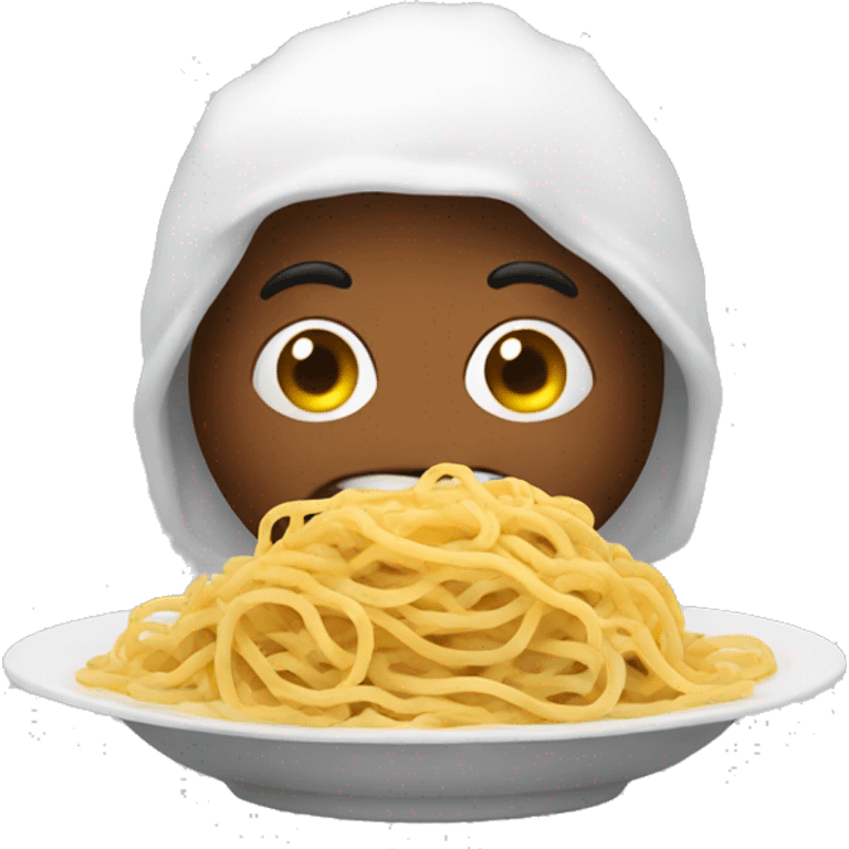 smiley eating spaghetti emoji