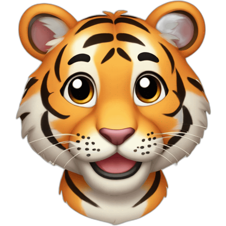 A cute tiger saying thanks emoji