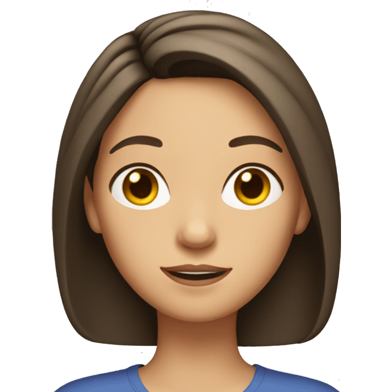 Brunette girl with hair parted in the middle  emoji