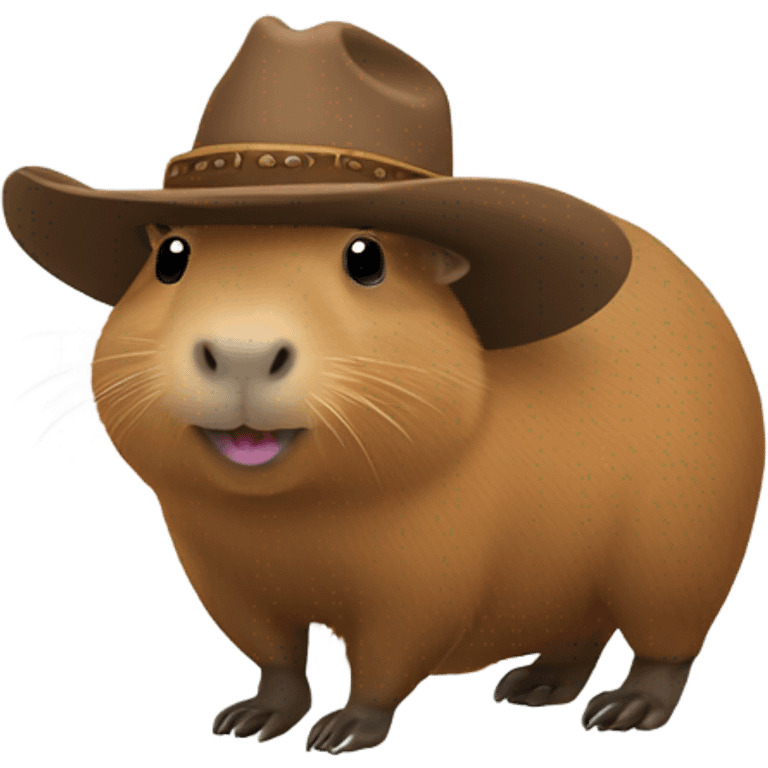 Capybara wearing a cowboy hat emoji