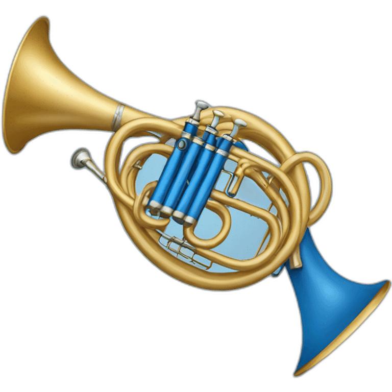 Round hunting horn blue emoji