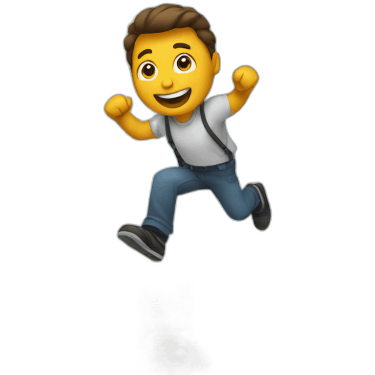 Man jumps around building emoji