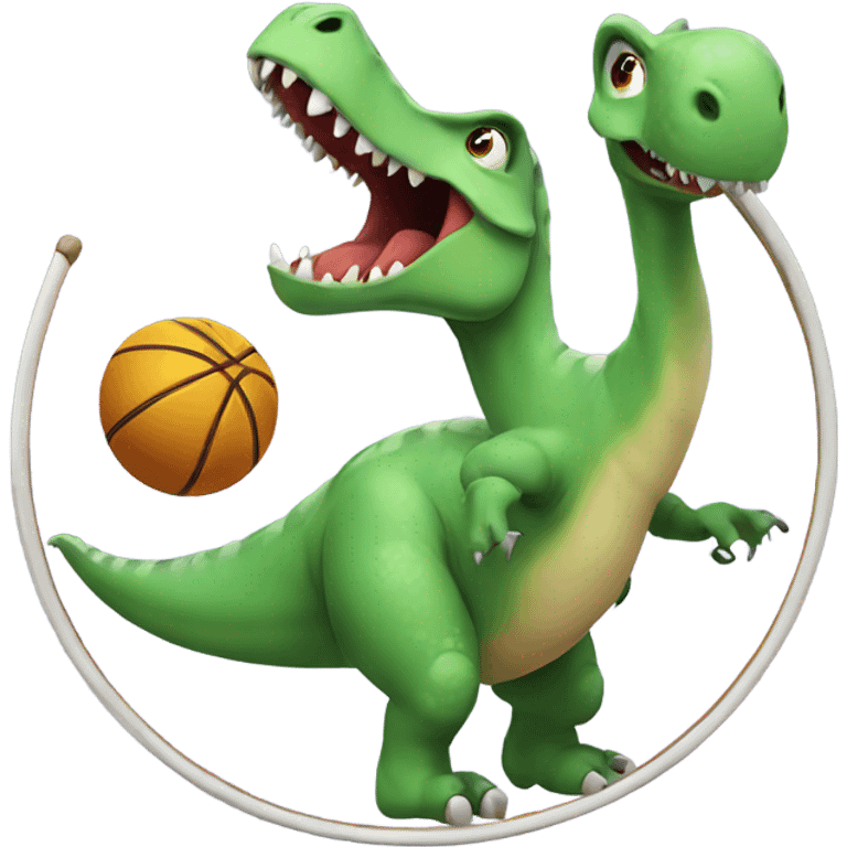 Dinosaur hoola hooping emoji