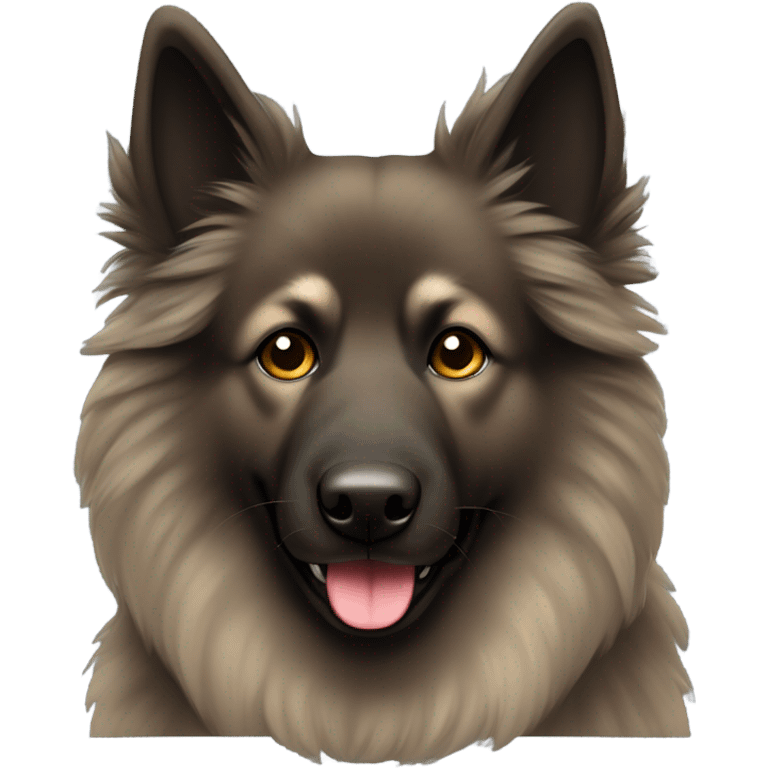 Dark Fluffy Belgian Tervuren  emoji