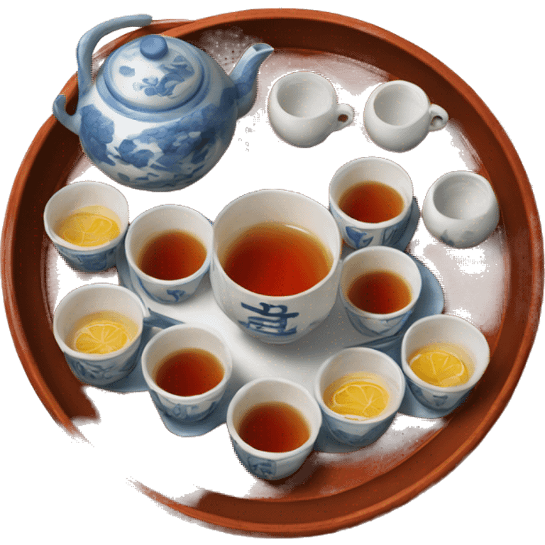 chinese tray with tea emoji