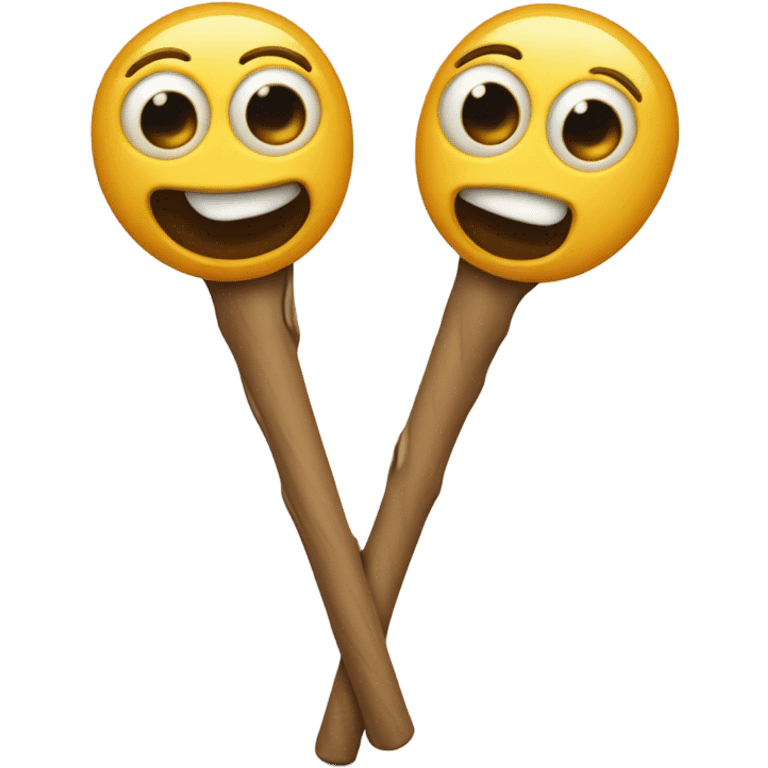 a skinny stick with fat big eyes emoji