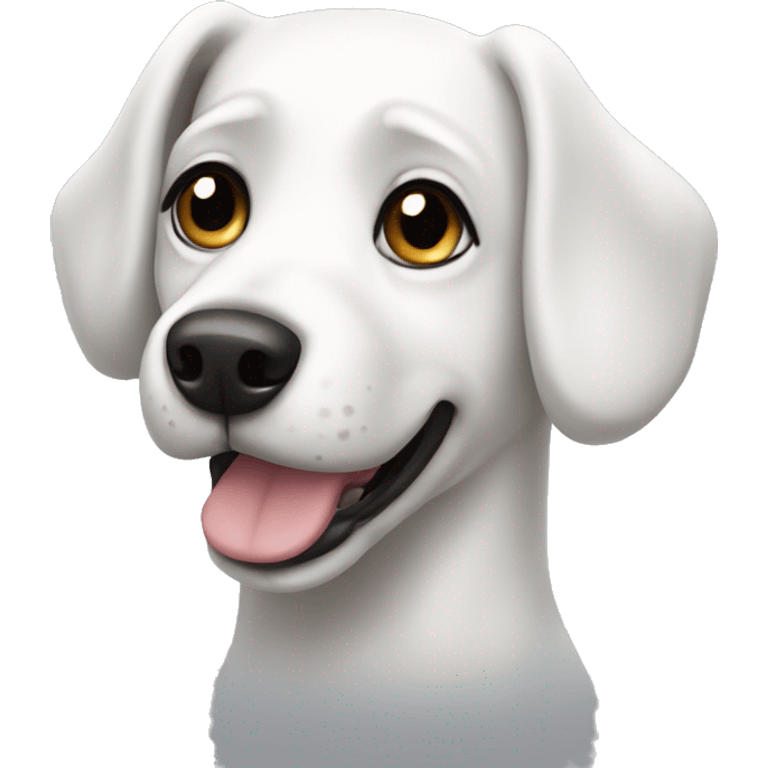 White dog with black spot emoji