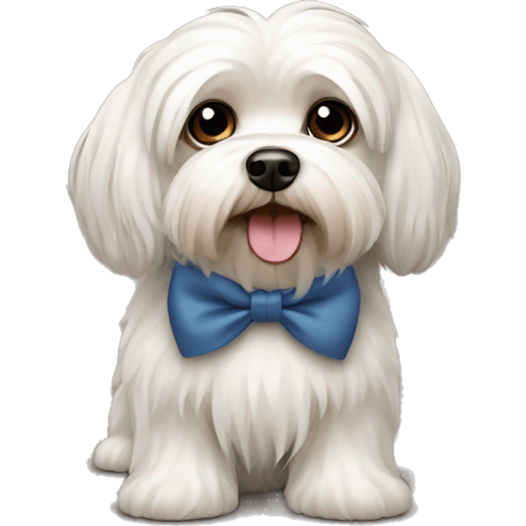 Black havanese dog with bow emoji