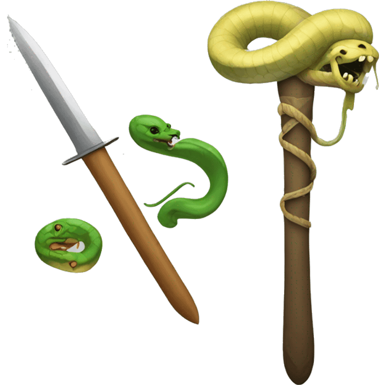 Spears with knife and a snake emoji