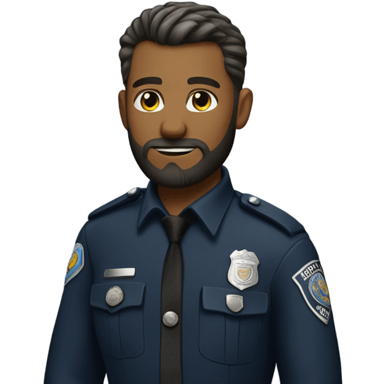 A bearded cop in a pony tail emoji