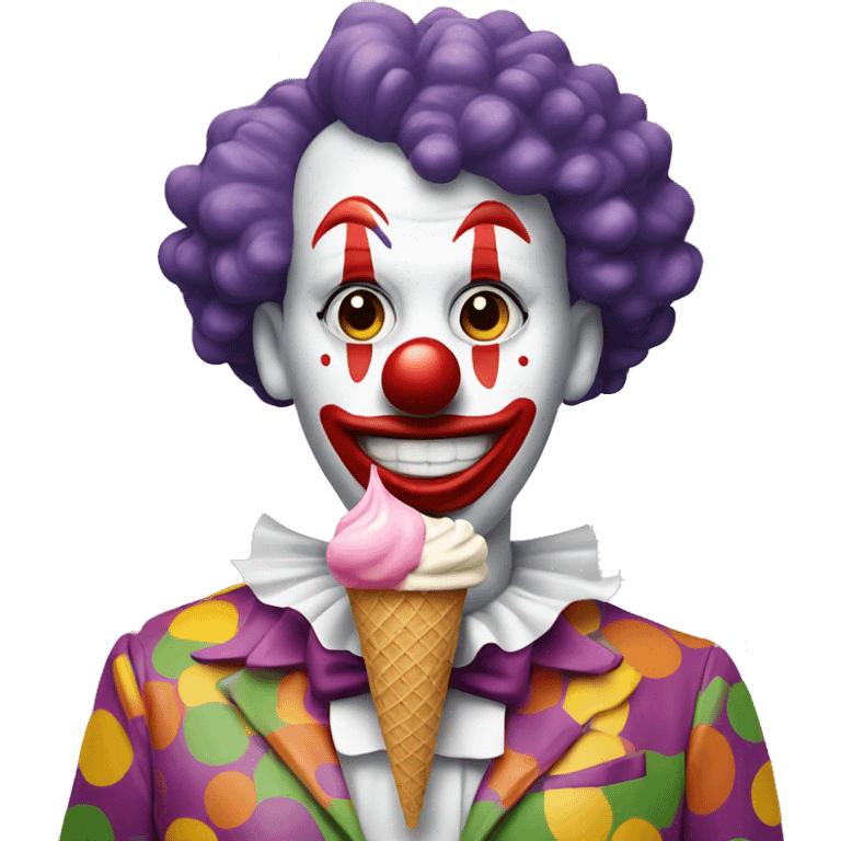 Clown with ice cream emoji