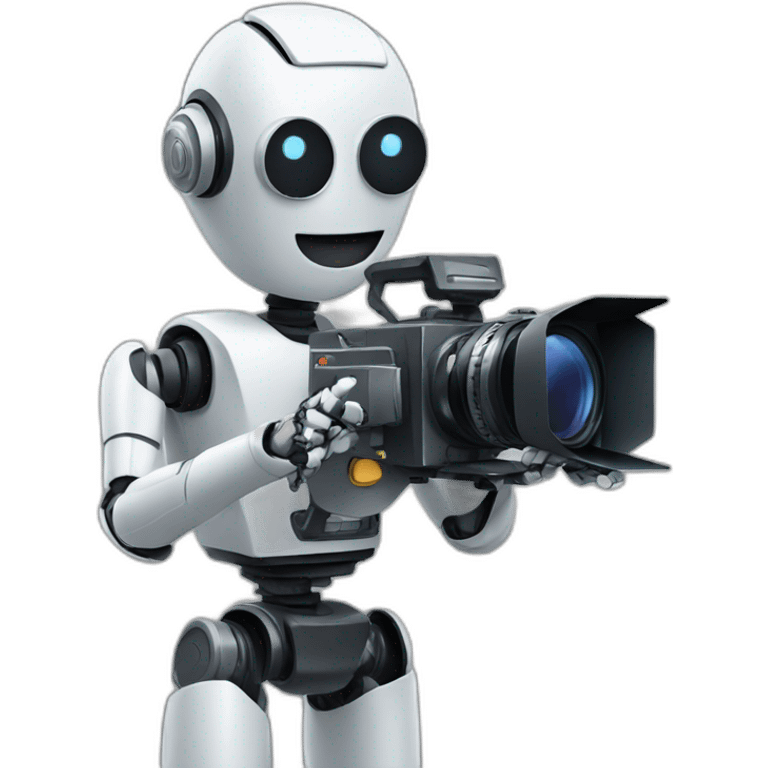 robot director holding a photo camera emoji