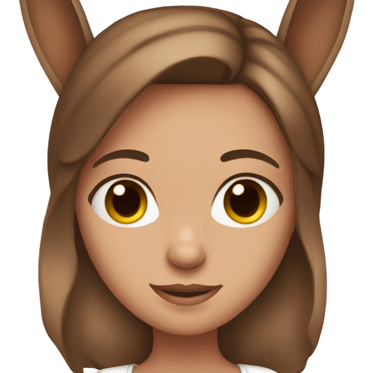 brown hair girl with bunny ears emoji