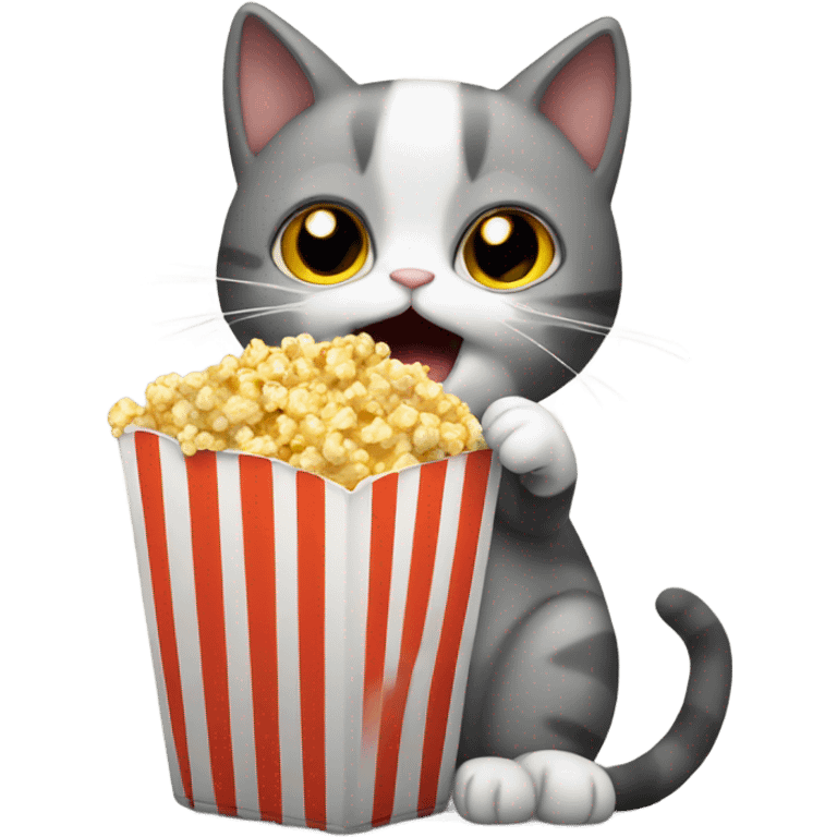 cat eating popcorn emoji