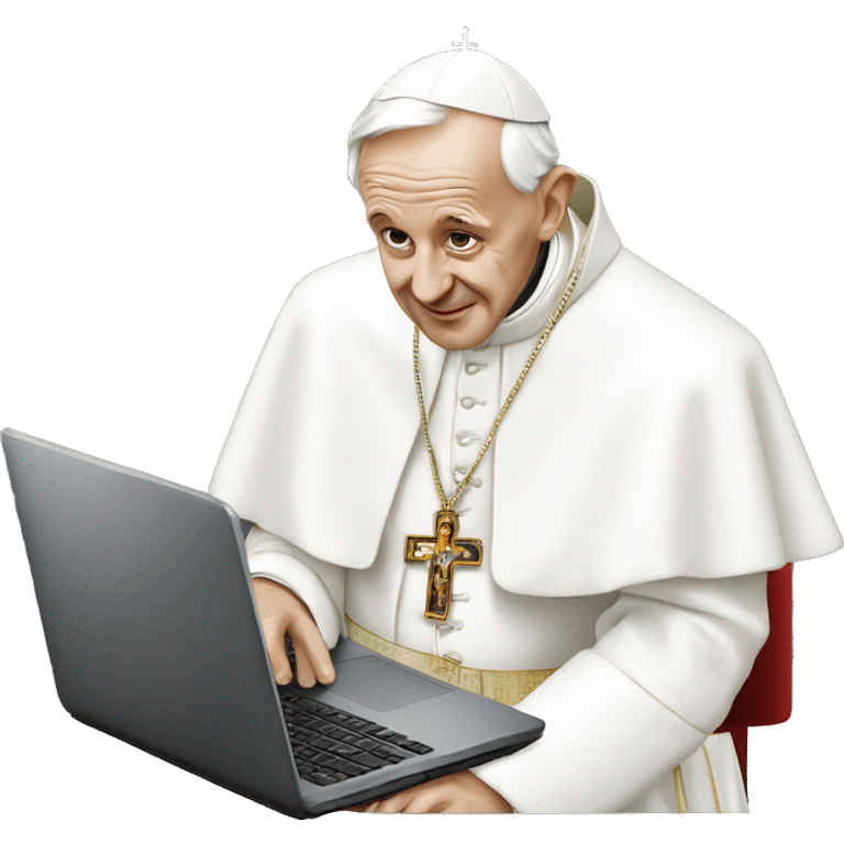 pope with laptop emoji