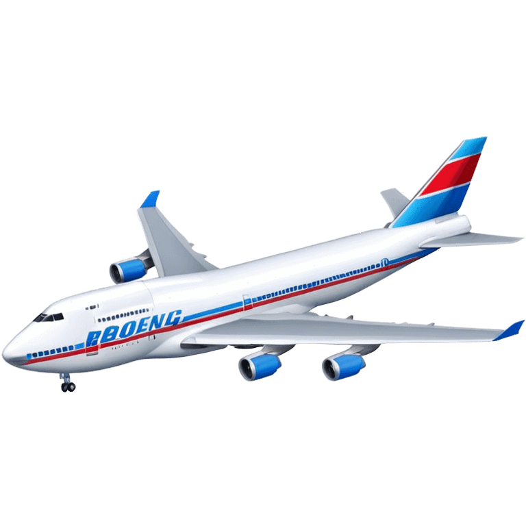 Boeing 747 - Boeing (Model Year: 2020) (Iconic colour: White with red and blue) emoji