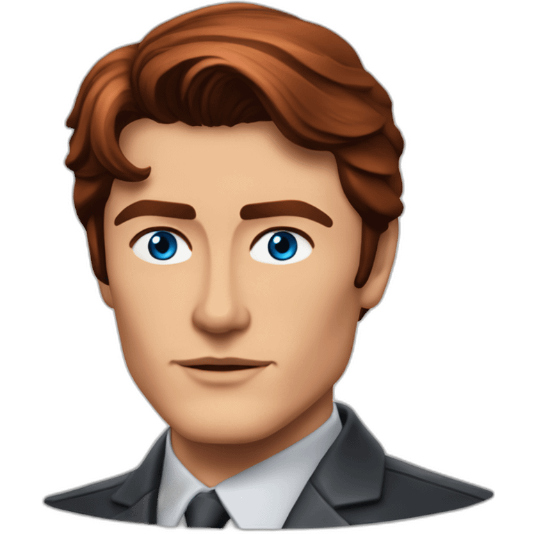 Alain delon young blue eyes noir neat gelled flat red hair software engineer emoji