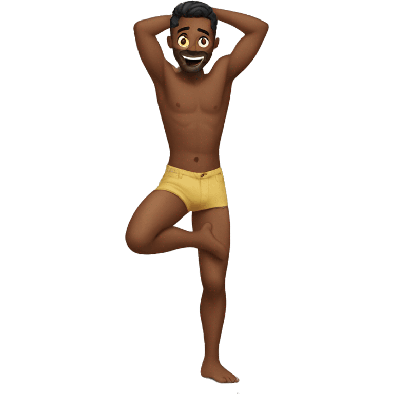 man dancing while shirtless  emoji