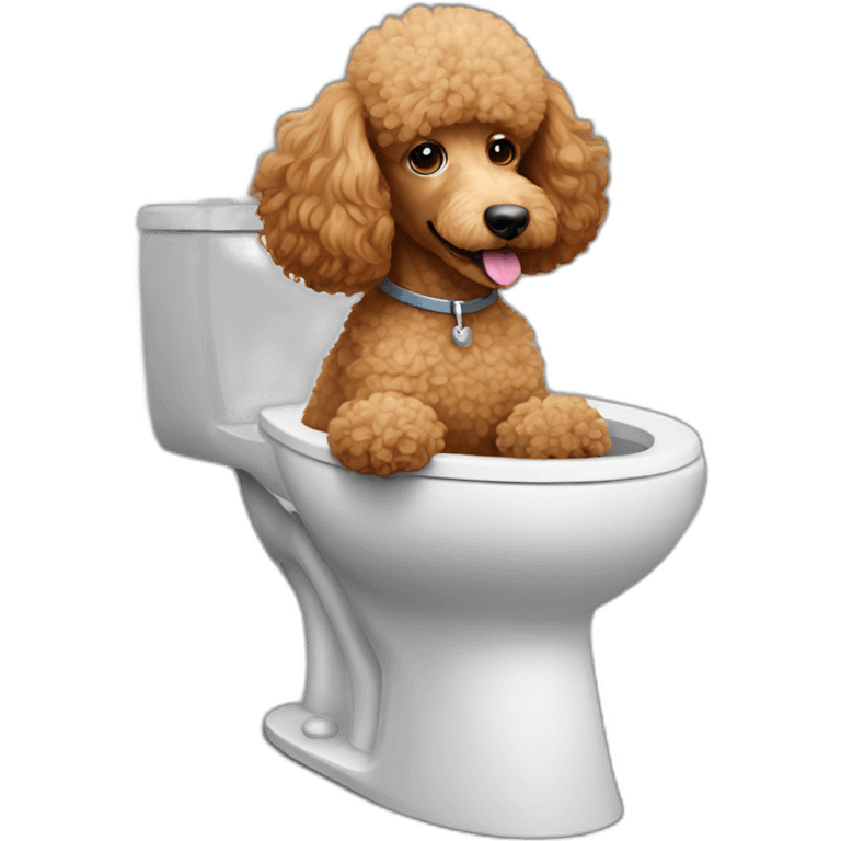 Light brown poodle in a toilet emoji