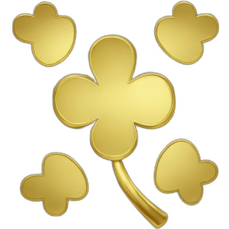 gold out line-four-leaf-clover emoji