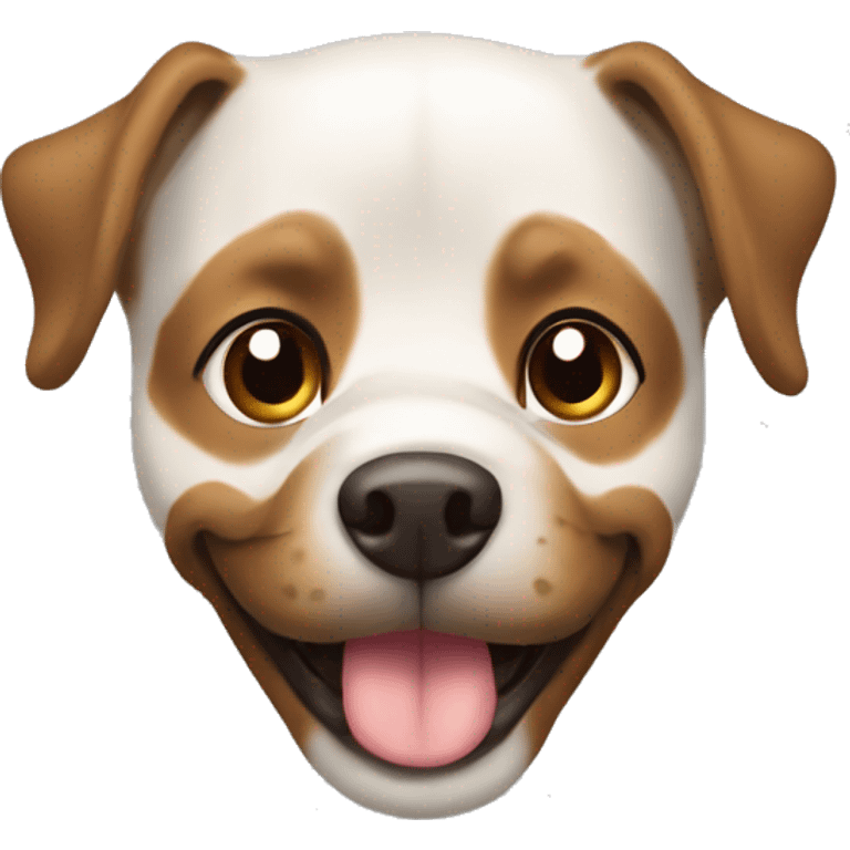 Perro de aguas español, cara marrón, sonriente, ojos color miel emoji