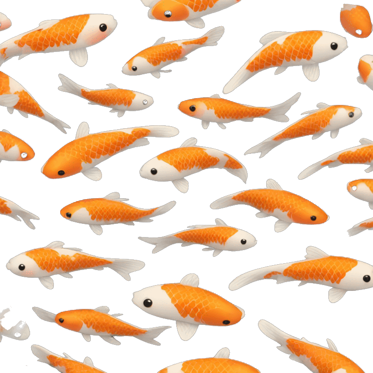 Two koi fish black orange emoji