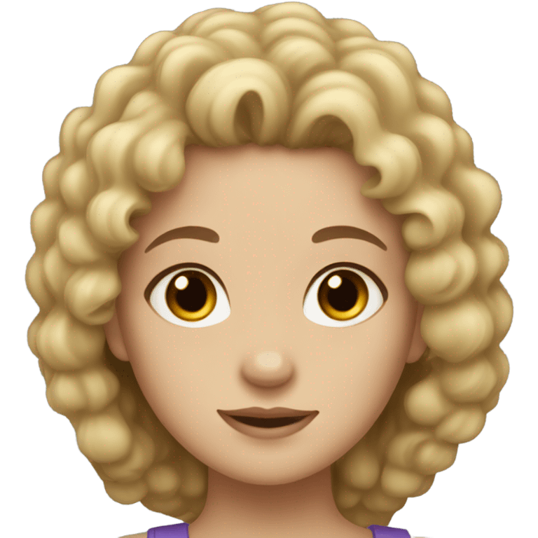 Light skin girl with black curly hair emoji