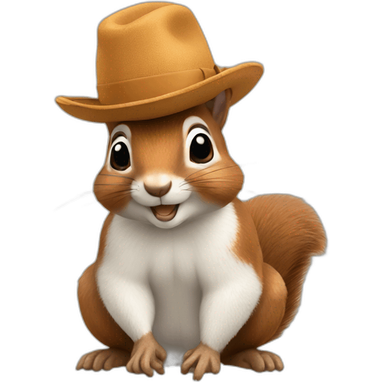 squirrel with kasa hat emoji