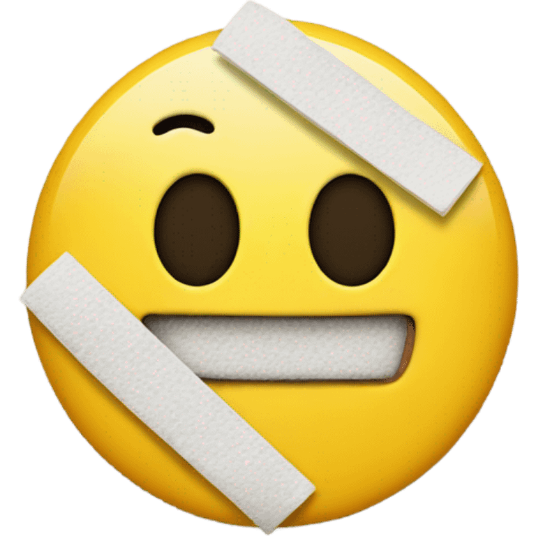 Smiley face with a band aid emoji