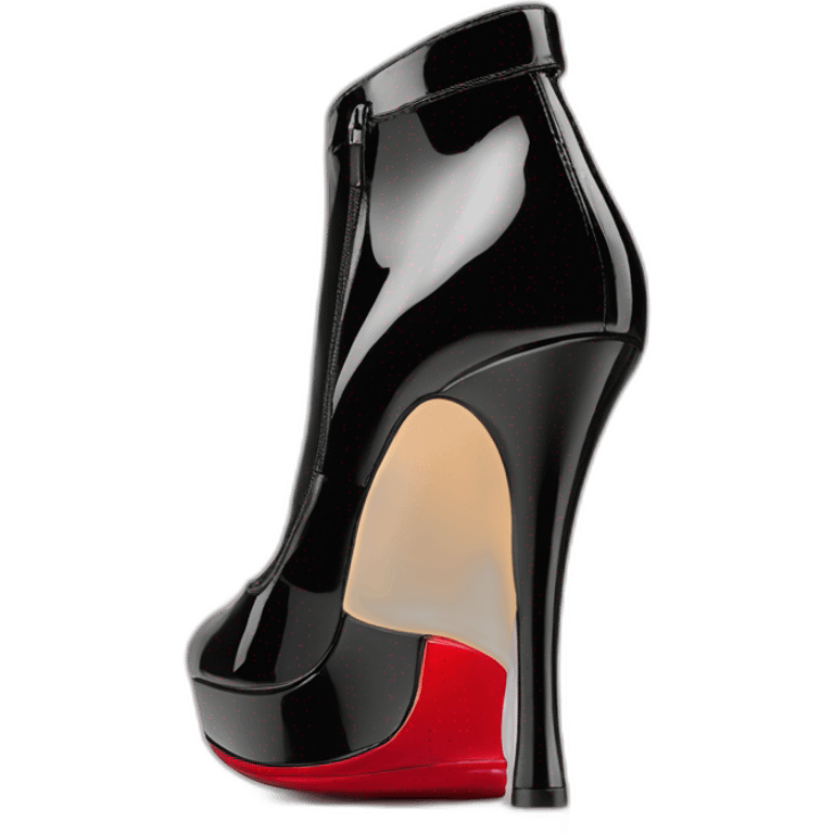 WEDGE heel LOUBOUTIN black leather PATENT emoji