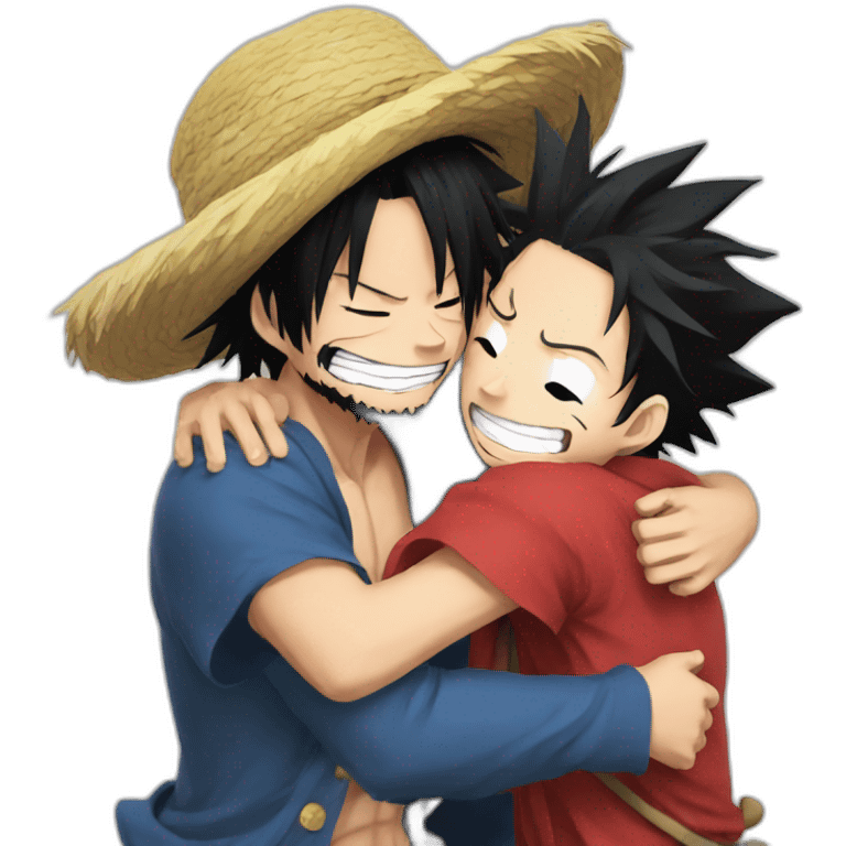 luffy with kaido hug emoji