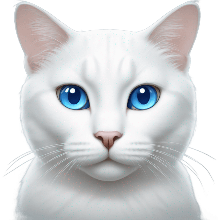 White cat with blue eyes emoji