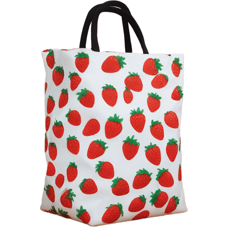 Strawberry print bag with handles  emoji