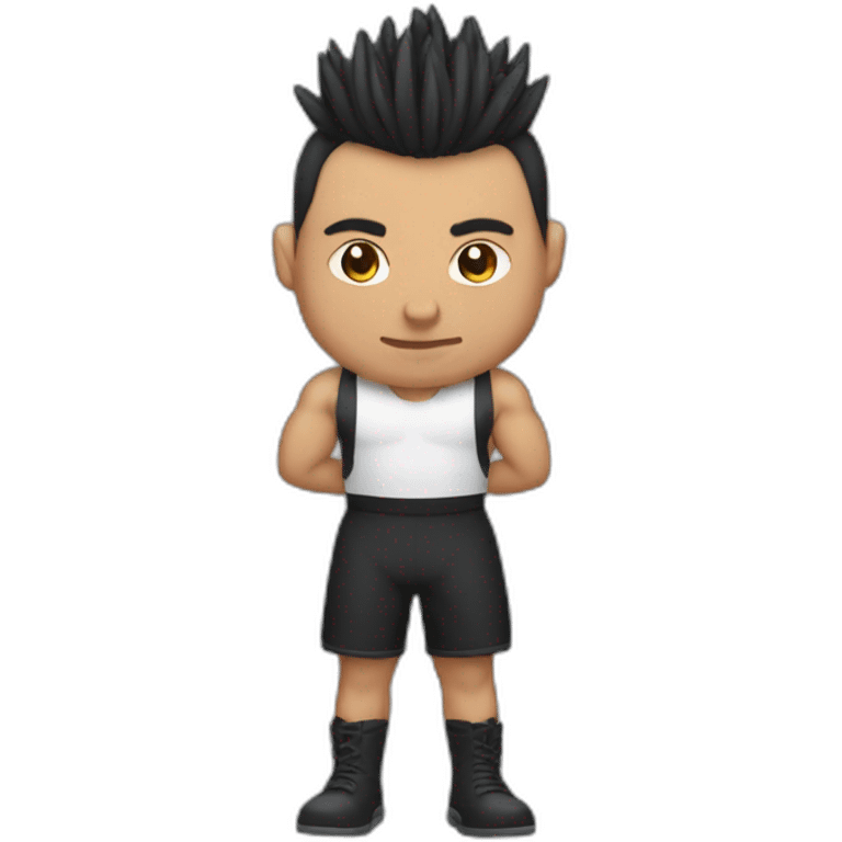 a beefy man with a black short mohawk emoji