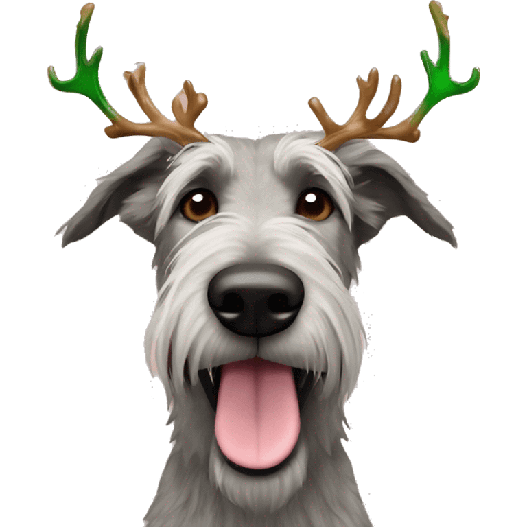  Irish wolfhound dog and reindeer antlers headband emoji