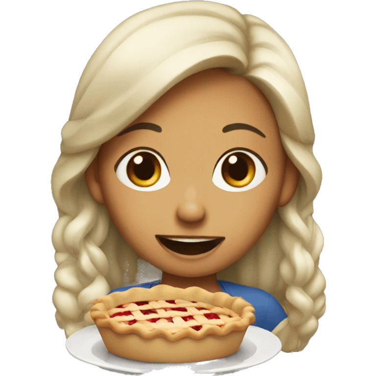 Girl eating pie emoji