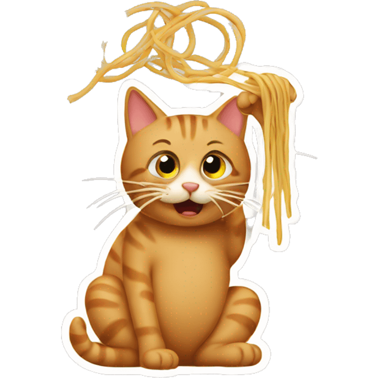 Cat eating spaghetti  emoji