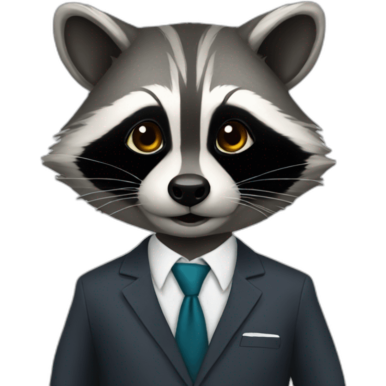 Raccoon in a suit emoji