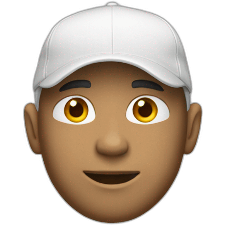 One skinted white color wearing cap emoji