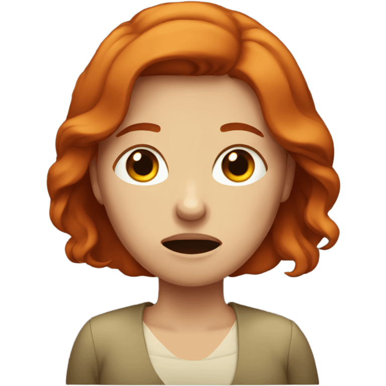 Redhead woman crying  emoji