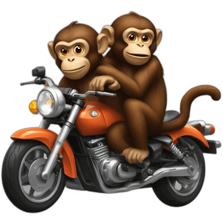 2 monkeys on a motor cycle emoji