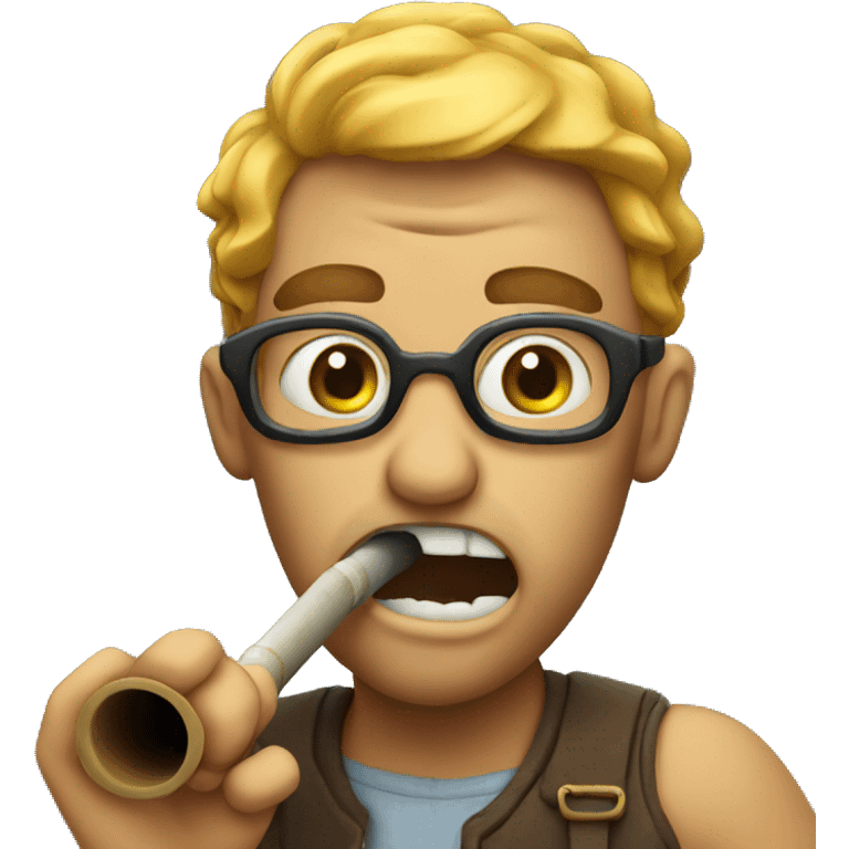 Crazy face holding pipe  emoji