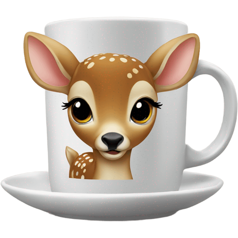 Baby deer drinking coffee emoji