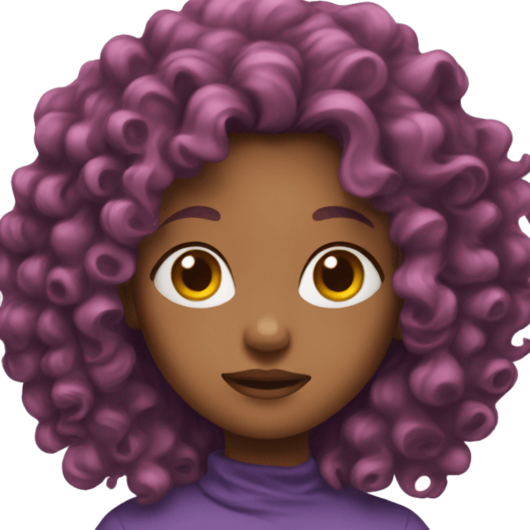 girl with purple curly hair emoji