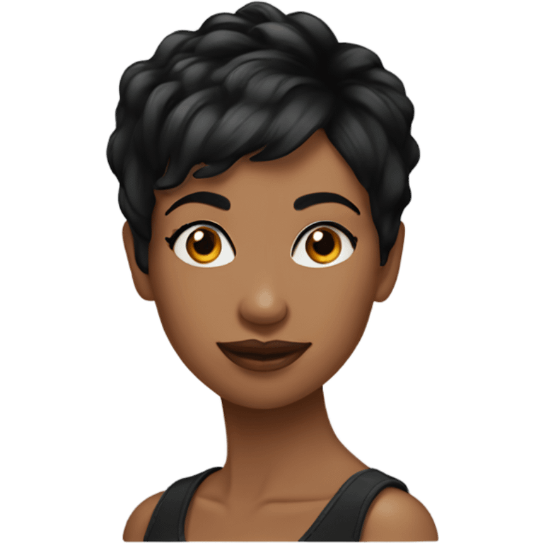 woman pixie cut black hair emoji